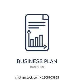 Business plan icon. Business plan linear symbol design from Business collection. Simple outline element vector illustration on white background.