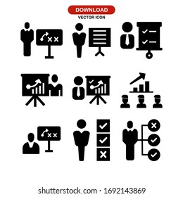 icono del plan de negocios o logotipo símbolo de signo aislado ilustración vectorial - Colección de iconos vectoriales de estilo negro de alta calidad
