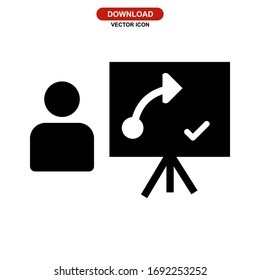 business plan icon or logo isolated sign symbol vector illustration - high quality black style vector icons

