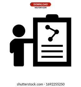 Icono de plan de negocios o logotipo símbolo de signo aislado ilustración vectorial - iconos vectoriales de estilo negro de alta calidad
