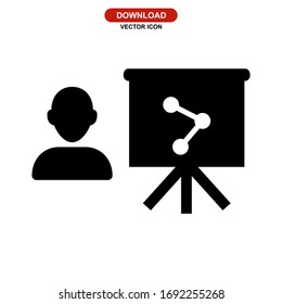 Icono de plan de negocios o logotipo símbolo de signo aislado ilustración vectorial - iconos vectoriales de estilo negro de alta calidad
