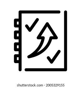 Businessplan-Symbol oder Logo einzeln auf Zeichen, Vektorgrafik - hochwertige Vektorsymbole mit schwarzem Stil
