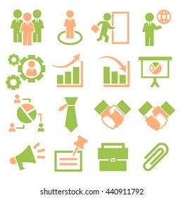 business plan icon set