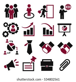 business plan icon set