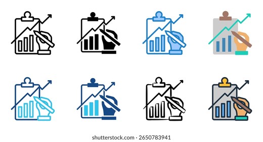 Business plan icon set multiple style collection 
