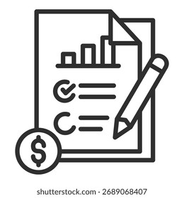 Business Plan Icon Single Vector Collection