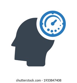 Icono del plan de negocios,mente,tiempo (ilustración vectorial)