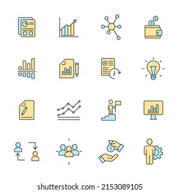 business plan icons set color . business plan pack symbol vector elements for infographic web