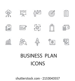 business plan icons set . business plan pack symbol vector elements for infographic web