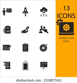 business plan icons set . business plan pack symbol vector elements for infographic web