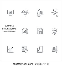 business plan icons set . business plan pack symbol vector elements for infographic web