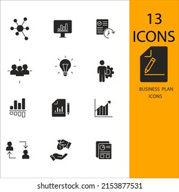 business plan icons set . business plan pack symbol vector elements for infographic web