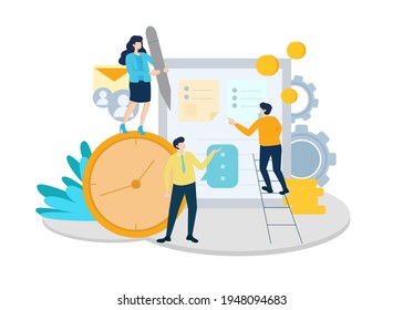 Business Plan - Illustration. Editable Stroke. Vector Graphic