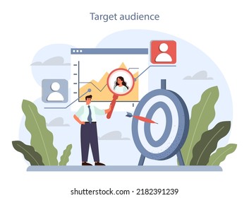 Business plan layout. Business strategy structure. Target audience. Organizational and financial planning, production and marketing. Flat vector illustration