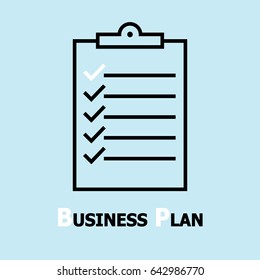 Business plan line icon.