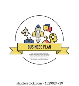 BUSINESS PLAN LINE ICON SET