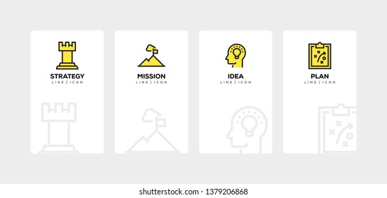 BUSINESS PLAN LINE ICON SET