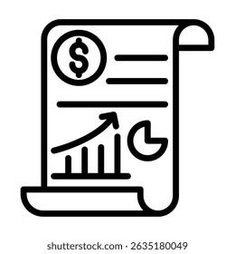 Ícone de linha de plano de negócios, vetor, pixel perfect, arquivo ilustrador