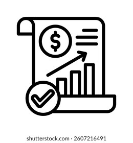 Business Plan Line Vector Illustration On White Background.