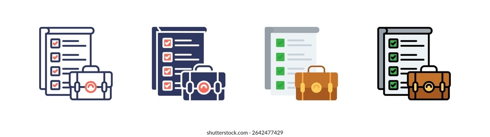 Business Plan Multi Style Icon Set Vector