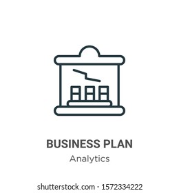 Business plan outline vector icon. Thin line black business plan icon, flat vector simple element illustration from editable business concept isolated on white background