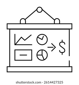business plan presentation line icon vector. business plan presentation sign. isolated contour symbol black illustration