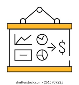 business plan presentation line icon vector. business plan presentation sign. isolated symbol illustration