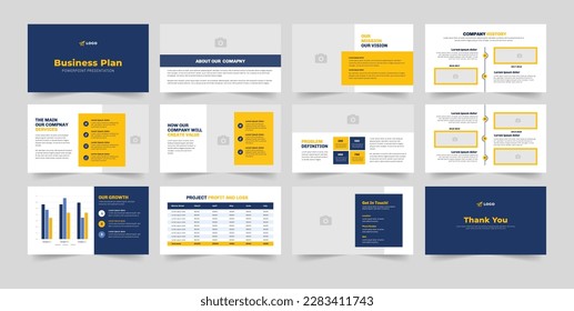 Business plan presentation template design. Use for Creative keynote presentation background, brochure design, website slider, business proposal. 