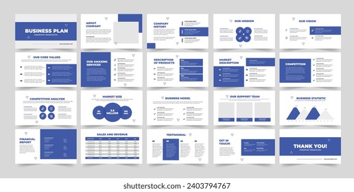 Plantilla de presentación de plan de negocios y diseño de diapositivas de propuesta de negocio