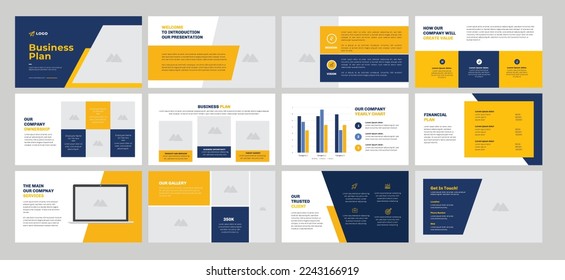 Business Plan Presentation. Use for modern presentation background, presentation slides, website slider, landing page, annual report.