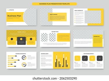 Diseño de la plantilla de presentación de propuestas de proyectos o planes de negocio e informe anual, perfil de la empresa, folleto, marca corporativa o plantilla de introducción amarilla