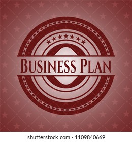 Business Plan red emblem. Vintage.