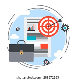 Business plan, report, portfolio flat design style vector concept illustration