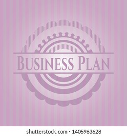 Business Plan retro style pink emblem. Vector Illustration. Detailed.