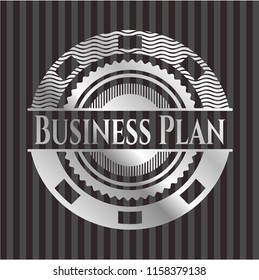 Business Plan silvery shiny badge
