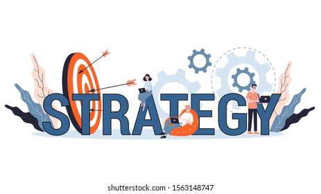 Business plan and strategy concept. Making financial research and goal analysis. Organization of business. Isolated flat illustration