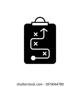 Business plan, strategy icon symbol in solid black flat shape glyph icon, isolated on white background