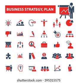 iconos de estrategia de plan de negocios
