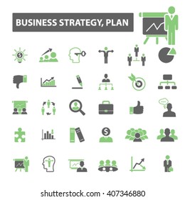 iconos de estrategia de plan de negocios
