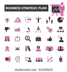iconos de estrategia de plan de negocios
