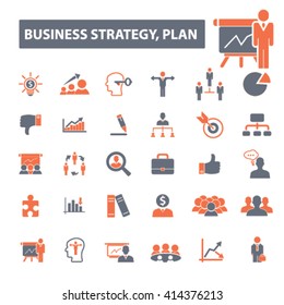 business plan strategy icons
