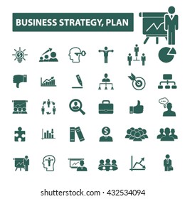 iconos de estrategia de plan de negocios
