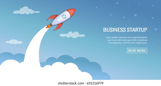 Business plan stratup banner horizaontal concept. Cartoon illustration of business plan startup banner horizontal vector concept for web