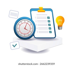Ilustración de concepto de lista de comprobación de línea de tiempo de Plan empresarial
