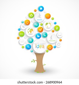 Business plan tree with place for your text. Vector illustration
