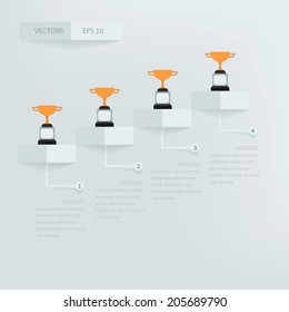 Business plan with the trophy.vector