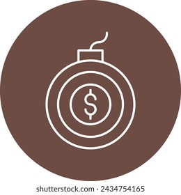 Business Plan Vector Line Circle Icon Design
