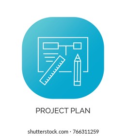 Business plan vector line icon