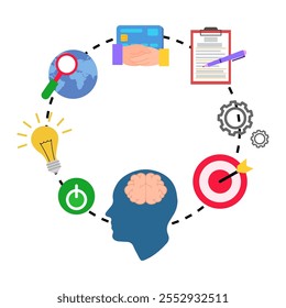 Business plan. Vector simple color flat illustration.