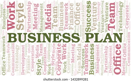 Business Plan word cloud. Collage made with text only.